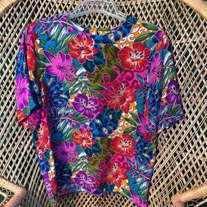Vintage Floral Multicolor Women's Top